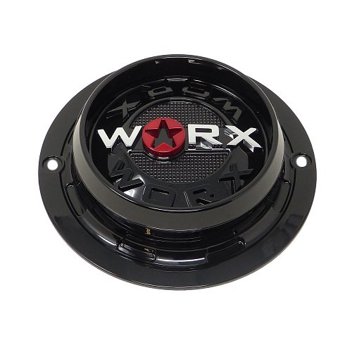 CAP-WX6-BR20 / Worx Alloy Gloss Black 5/6-Lug Bolt On Center Cap 1